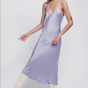 Silk Laundry 90S SLIP DRESS silk lavender size S